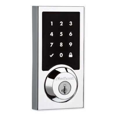 Kwikset SmartCode 916 Zigbee Contemporary Touchscreen Deadbolt with Home Connect, Polished Chrome